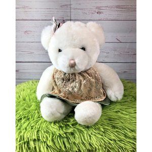 Tb Trading Co Teddy Bear 10" Plush Toy Stuffed Animal silk dress w/ lace overlay